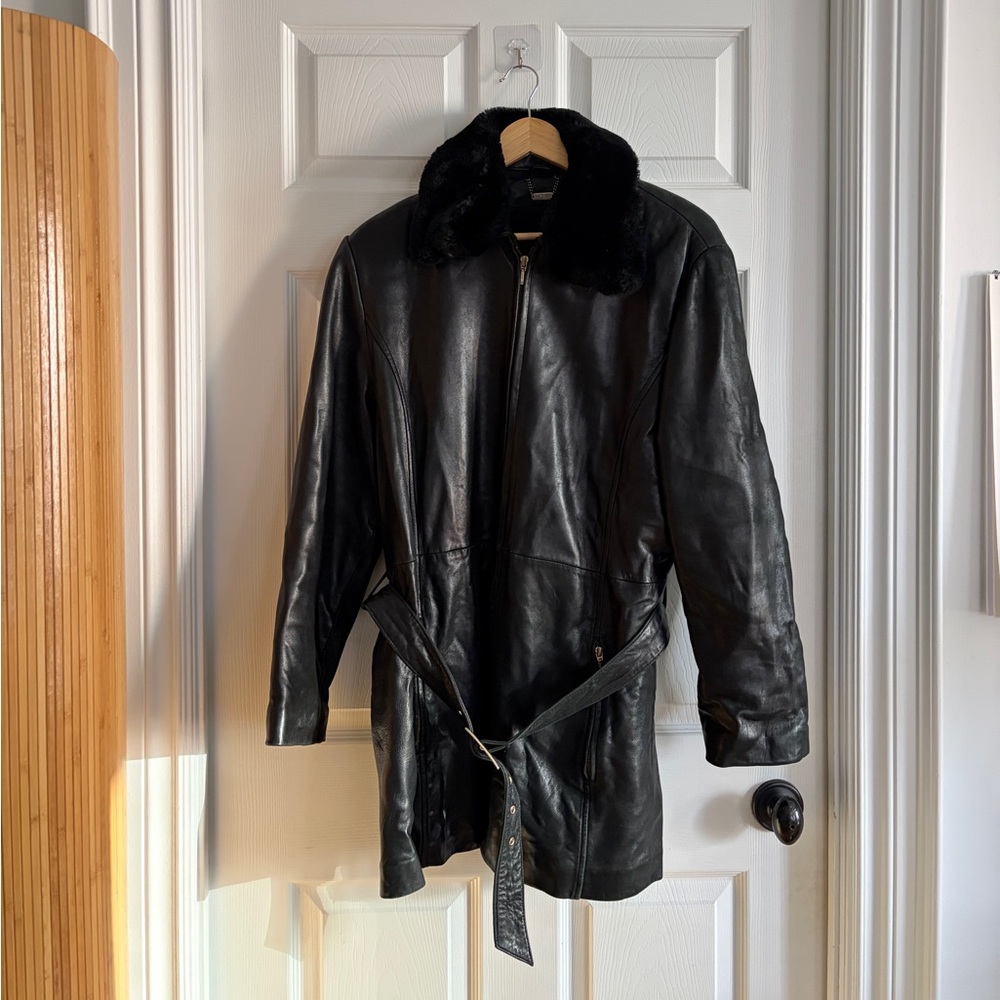Vintage Danier Belted Leather Coat
